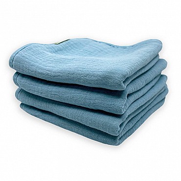 Toalla & Servilleta de Algodón Orgánico Azul Smikkels - Aúpa Organics