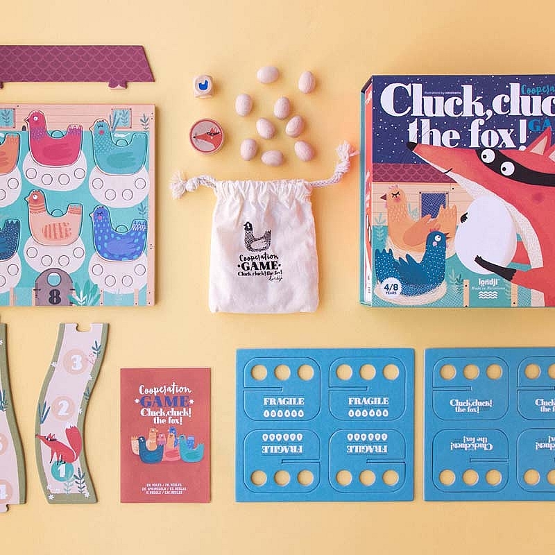 Cluck, cluck! The fox! Juego Cooperativo de Londji - Aúpa Organics