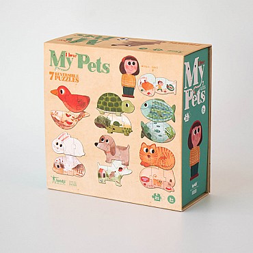7 Puzzles reversibles I Love My Pets de Londji - Aúpa Organics