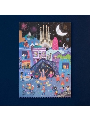 Puzzle reversible de 24 piezas Night & Day in Barcelona de Londji - Aúpa Organics