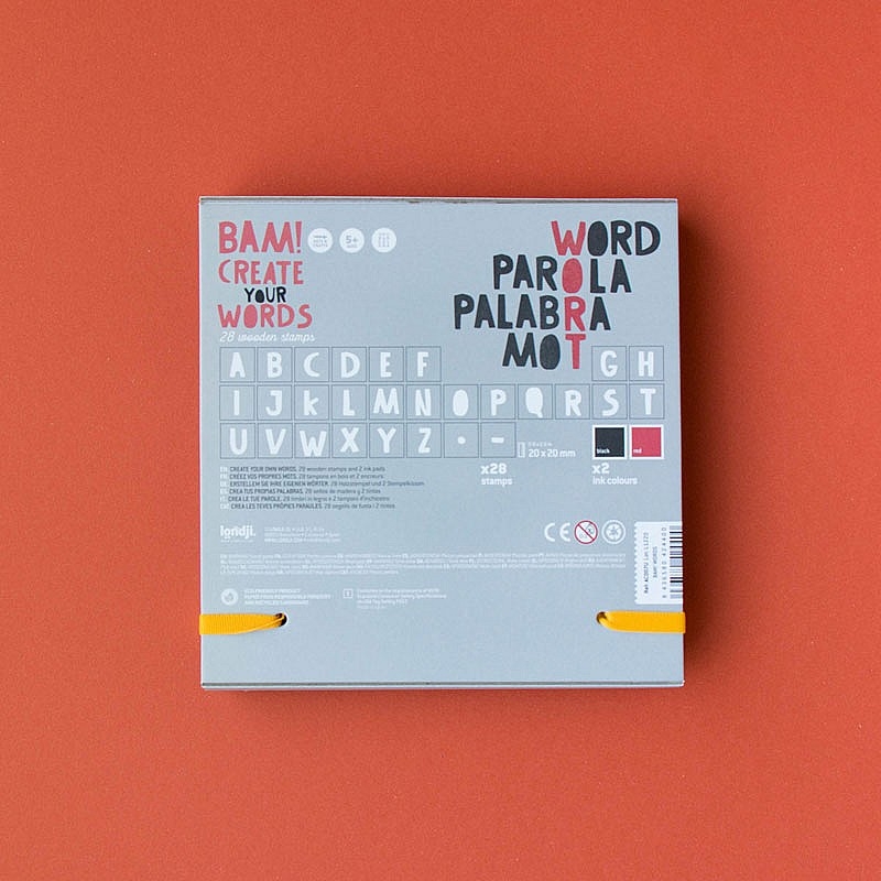 Tampones de Madera de Palabras Bam! Words de Londji - Aúpa Organics