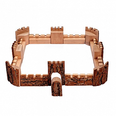 Castillo de Madera con Corteza 16 piezas - Aúpa Organics