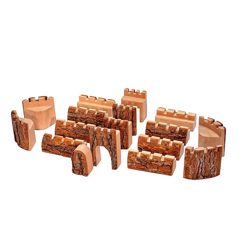 Castillo de Madera con Corteza 16 piezas - Aúpa Organics
