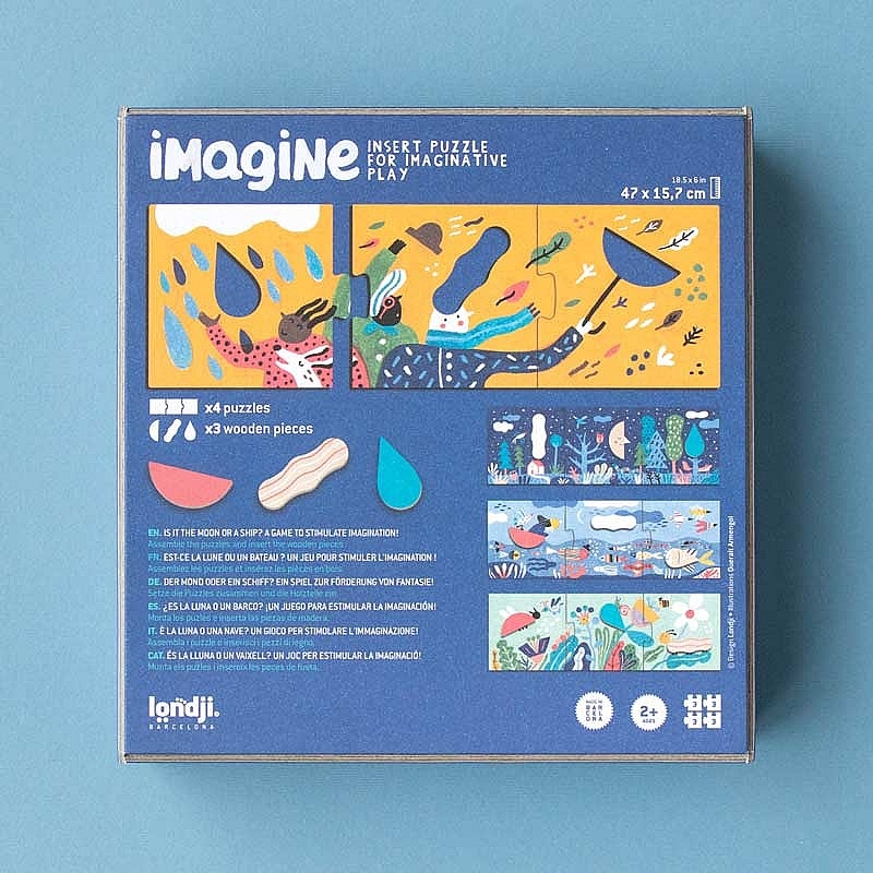 4 Puzzles de 3 piezas Imagine de Londji - Aúpa Organics