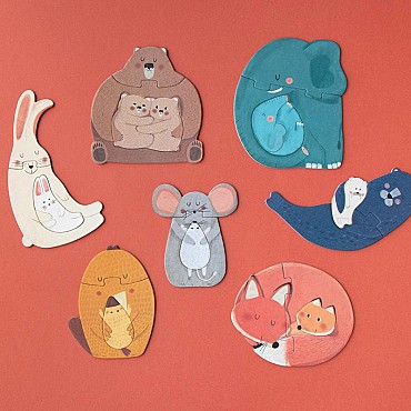 7 Puzzles de 3 piezas Mama de Londji - Aúpa Organics