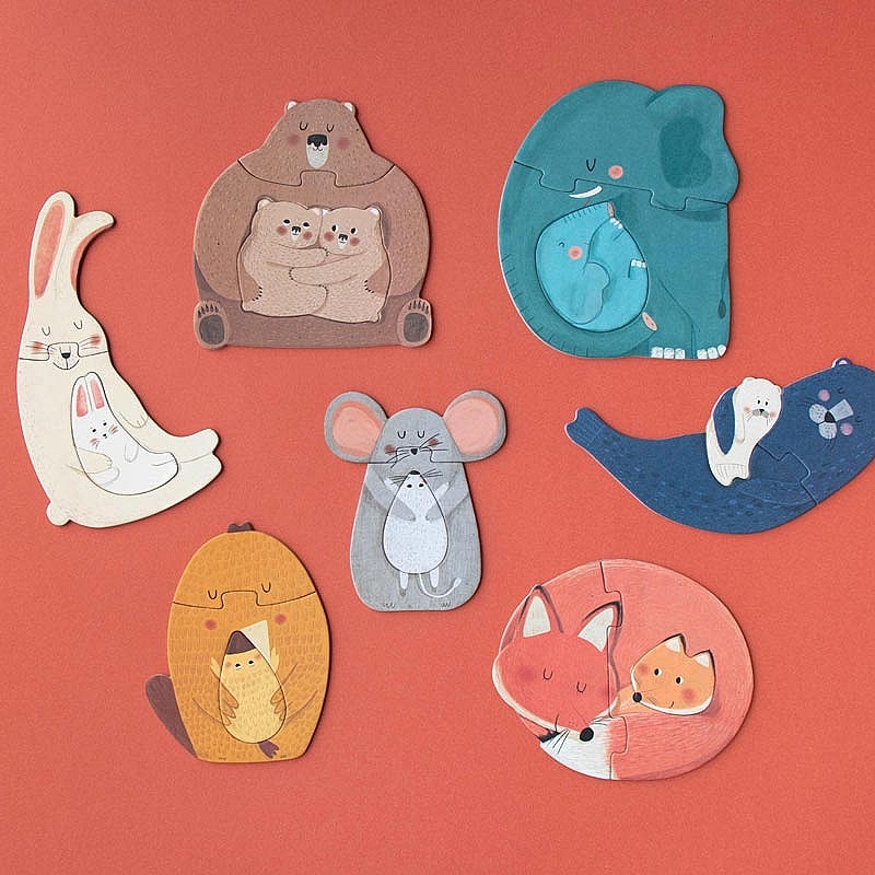 7 Puzzles de 3 piezas Mama de Londji - Aúpa Organics