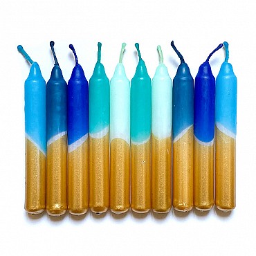 Caja de 10 Velas Aqua Stars para el Anillo de Celebraciones Waldorf - Aúpa Organics