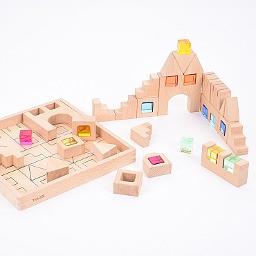 Set de Construcción de Madera y Gemas Translúcidas | Aúpa Organics