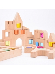 Set de Construcción de Madera y Gemas Translúcidas | Aúpa Organics