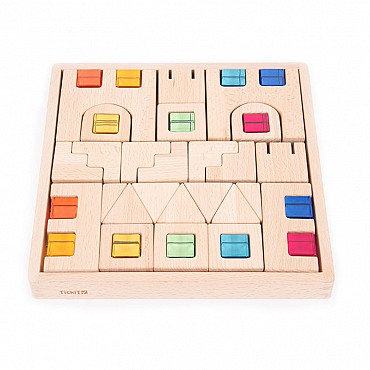 Set de Construcción de Madera y Gemas Translúcidas | Aúpa Organics