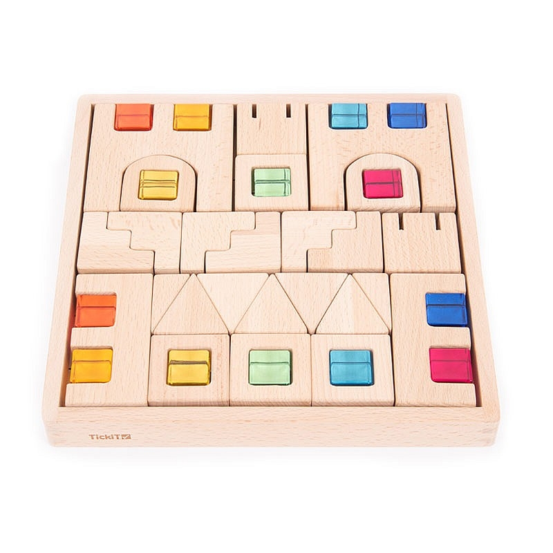 Set de Construcción de Madera y Gemas Translúcidas | Aúpa Organics