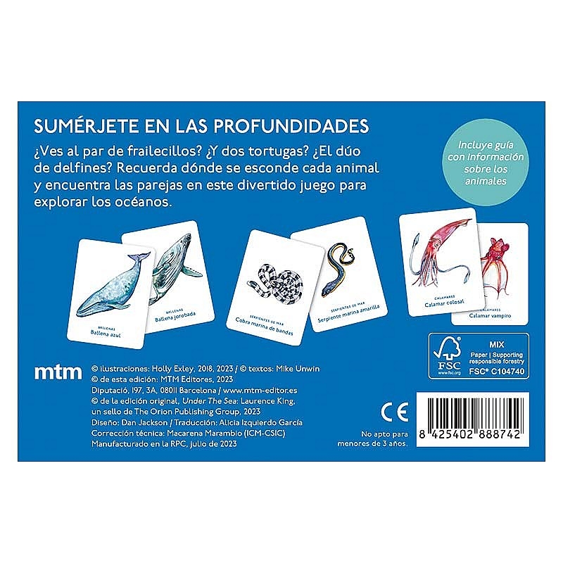 Juego de Cartas Un mar de animales Editorial MTM - Aúpa Organics