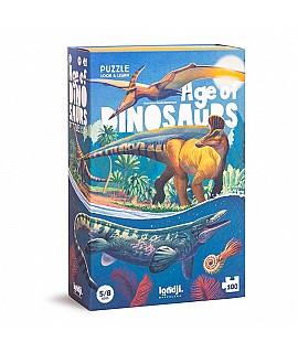 Puzzle de 100 piezas Busca & Aprende Age of Dinosaurs - Londji Juego LJ_PZ599U