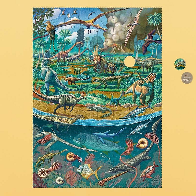 Puzzle de 100 piezas Busca & Aprende Age of Dinosaurs de Londji - Aúpa Organics