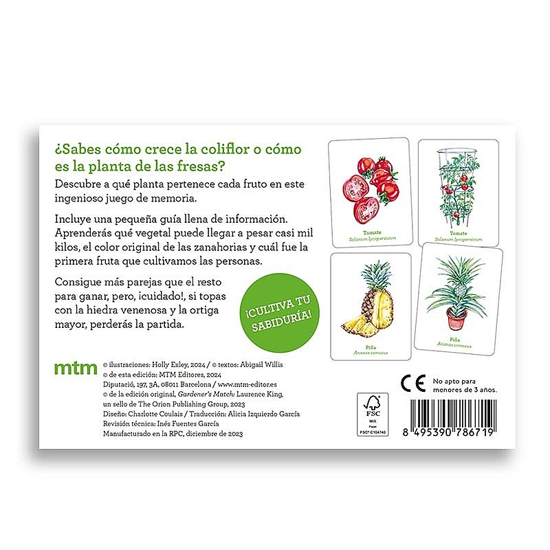 Juego de Cartas Una planta un fruto Editorial MTM - Aúpa Organics
