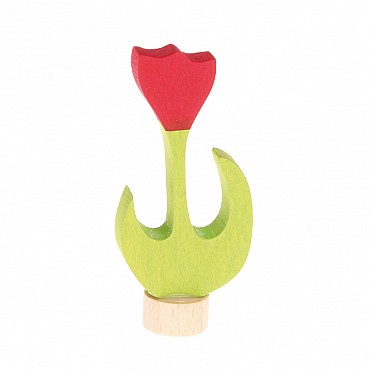 Flor Roja "Rosa Sant Jordi" Figura Anillo de Cumpleaños Grimm's - Aúpa Organics