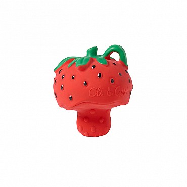 Mini Mordedor de Caucho Natural Sweetie la Fresa Oli&Carol - Aúpa Organics