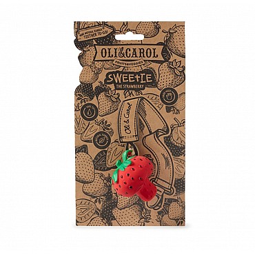Mini Mordedor de Caucho Natural Sweetie la Fresa Oli&Carol - Aúpa Organics