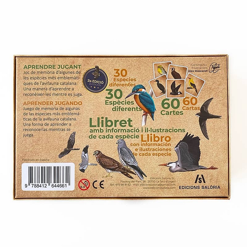 Juego de Memoria de las Aves de Cataluña - Àlex Mascarell - Aúpa Organics