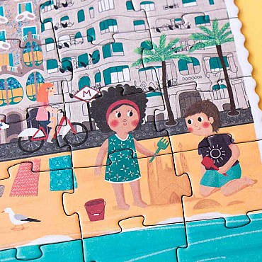 Puzzle de Bolsillo de 50 piezas Barcelona Sorra de Londji - Aúpa Organics