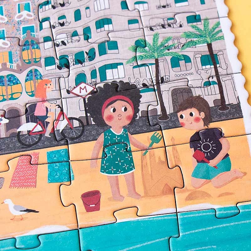 Puzzle de Bolsillo de 50 piezas Barcelona Sorra de Londji - Aúpa Organics