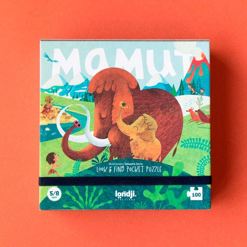Puzzle de 100 piezas Mamut de Londji de Bolsillo - Aúpa Organics