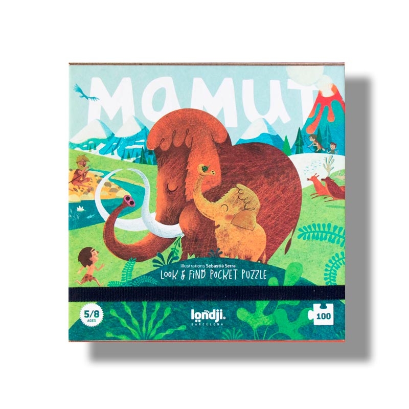 Puzzle de 100 piezas Mamut de Londji de Bolsillo - Aúpa Organics