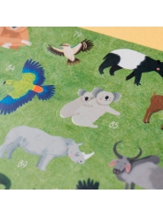 Póster Mapamundi + Pegatinas "Animal World" de Londji - Aúpa Organics