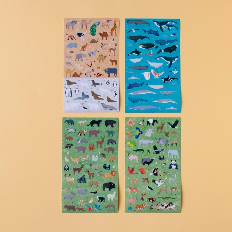 Póster Mapamundi + Pegatinas "Animal World" de Londji - Aúpa Organics