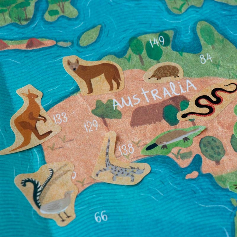 Póster Mapamundi + Pegatinas "Animal World" de Londji - Aúpa Organics