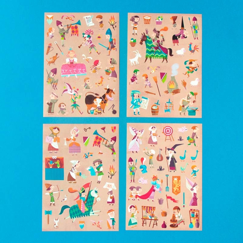 Pegatinas Removibles de Papel "Stickers Medieval" de Londji - Aúpa Organics