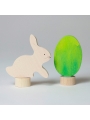 Conejo y Huevo de Pascua "Batik Verde" Figura para el Anillo de Cumpleaños - Aúpa Organics