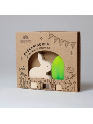 Conejo y Huevo de Pascua "Batik Verde" Figura para el Anillo de Cumpleaños - Aúpa Organics