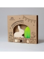 Conejo y Huevo de Pascua "Batik Verde" Figura para el Anillo de Cumpleaños - Aúpa Organics