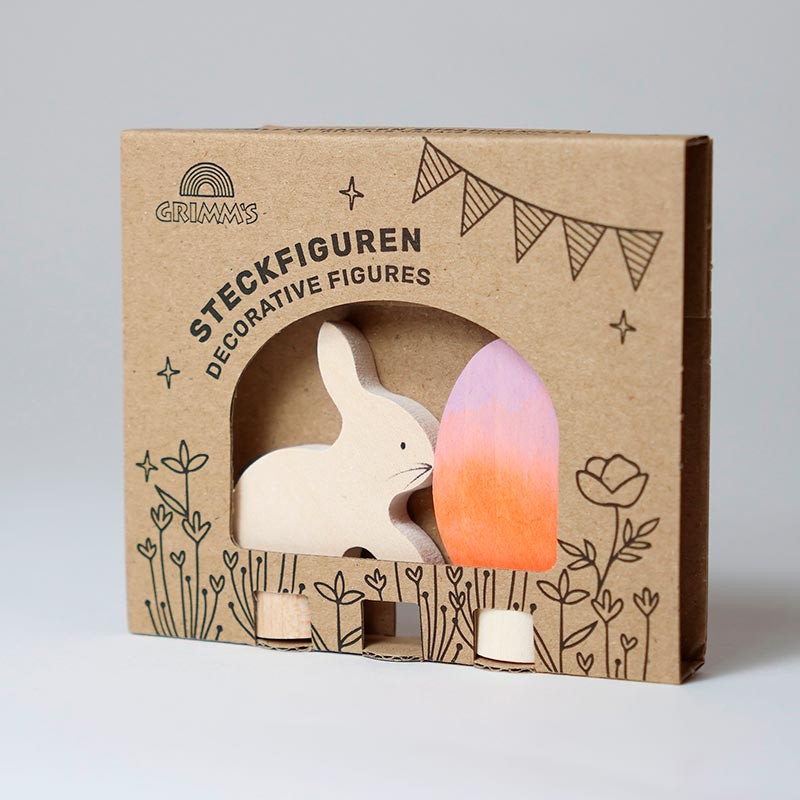 Conejo y Huevo de Pascua "Batik Naranja" Anillo de Cumpleaños - Aúpa Organics