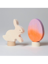 Conejo y Huevo de Pascua "Batik Naranja" Anillo de Cumpleaños - Aúpa Organics