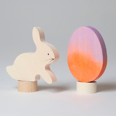 Conejo y Huevo de Pascua "Batik Naranja" Anillo de Cumpleaños - Aúpa Organics