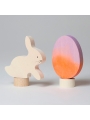 Conejo y Huevo de Pascua "Batik Naranja" Anillo de Cumpleaños - Aúpa Organics