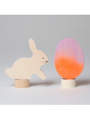 Conejo y Huevo de Pascua "Batik Naranja" Anillo de Cumpleaños - Aúpa Organics