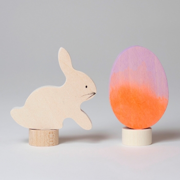 Conejo y Huevo de Pascua "Batik Naranja" Anillo de Cumpleaños - Aúpa Organics