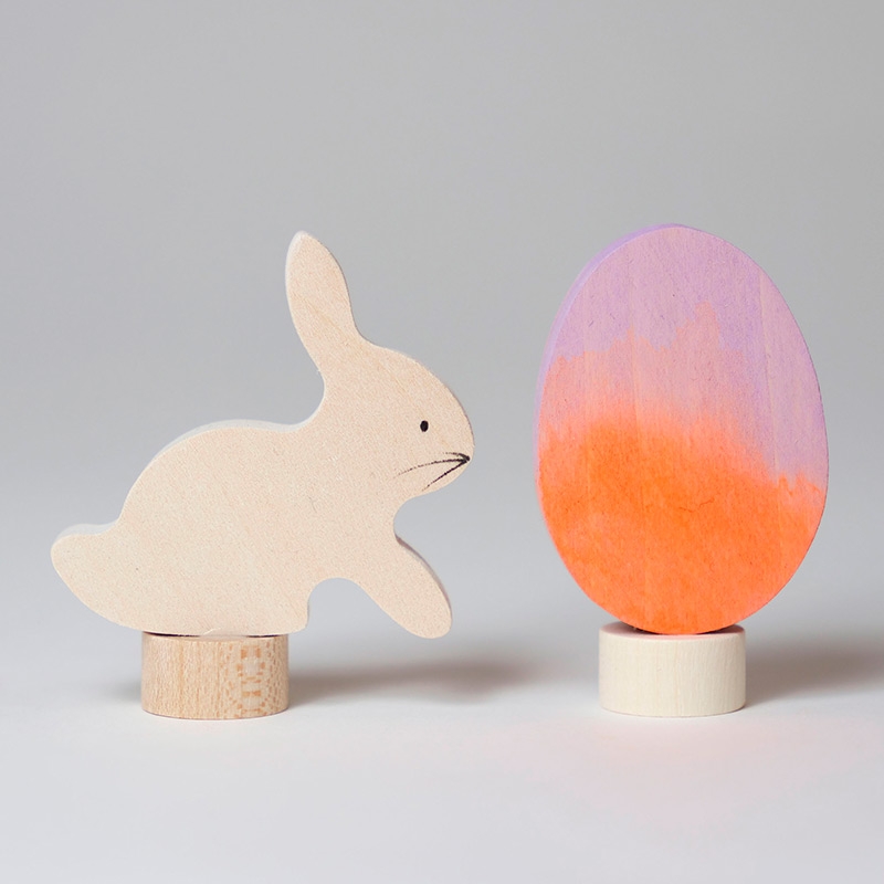 Conejo y Huevo de Pascua "Batik Naranja" Anillo de Cumpleaños - Aúpa Organics