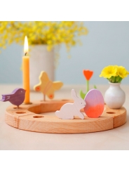 Conejo y Huevo de Pascua "Batik Naranja" Anillo de Cumpleaños - Aúpa Organics