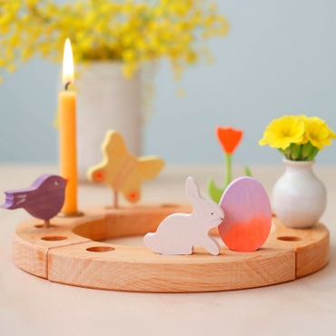 Conejo y Huevo de Pascua "Batik Naranja" Anillo de Cumpleaños - Aúpa Organics