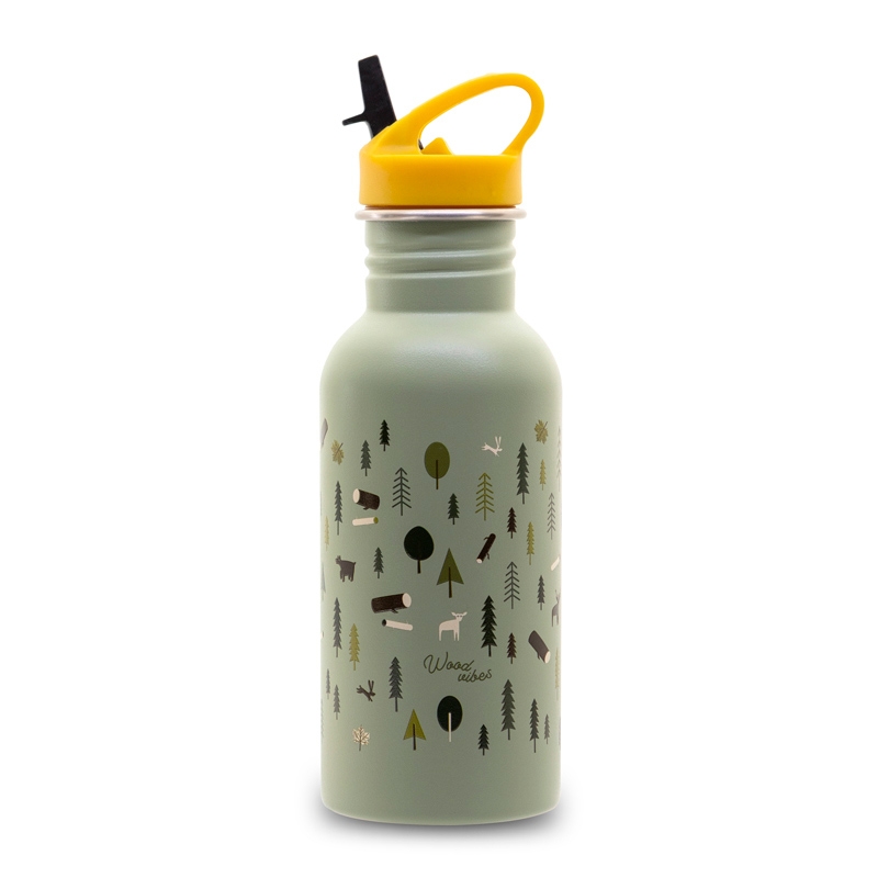 Botella de Acero Inoxidable 500 ml Wood Vibes - Aúpa Organics