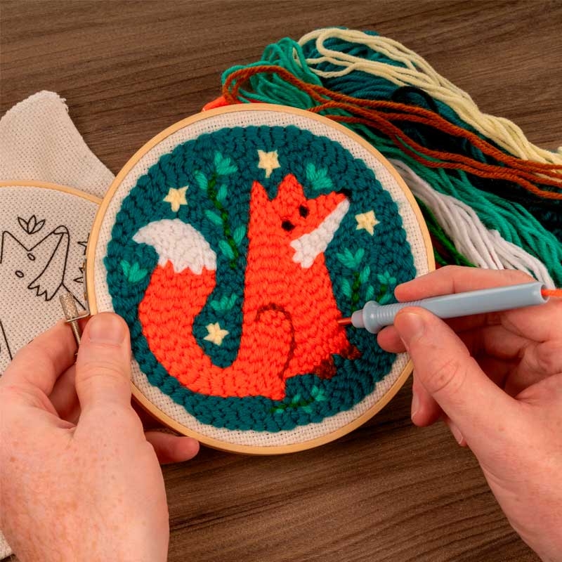 Kit de Bordado "Zorro" Punch Needle de Kikkerland - Aúpa Organics