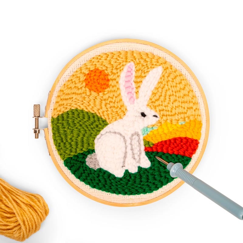 Kit de Bordado "Conejo" Punch Needle de Kikkerland - Aúpa Organics