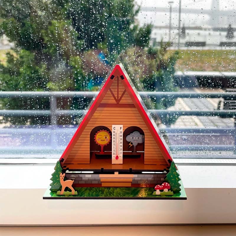 Estación Meteorológica de Madera para Montar Kikkerland - Aúpa Organics