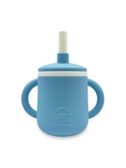 Taza de Silicona con Asas Azul de Smikkels - Aúpa Organics