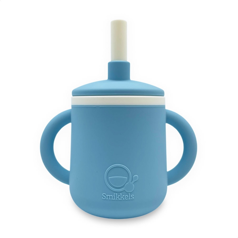 Taza de Silicona con Asas Azul de Smikkels - Aúpa Organics