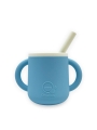 Taza de Silicona con Asas Azul de Smikkels - Aúpa Organics